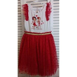 Tommy Bahama Girls Fancy Special Occasion Dress Size 7 mesh skirt Red & White